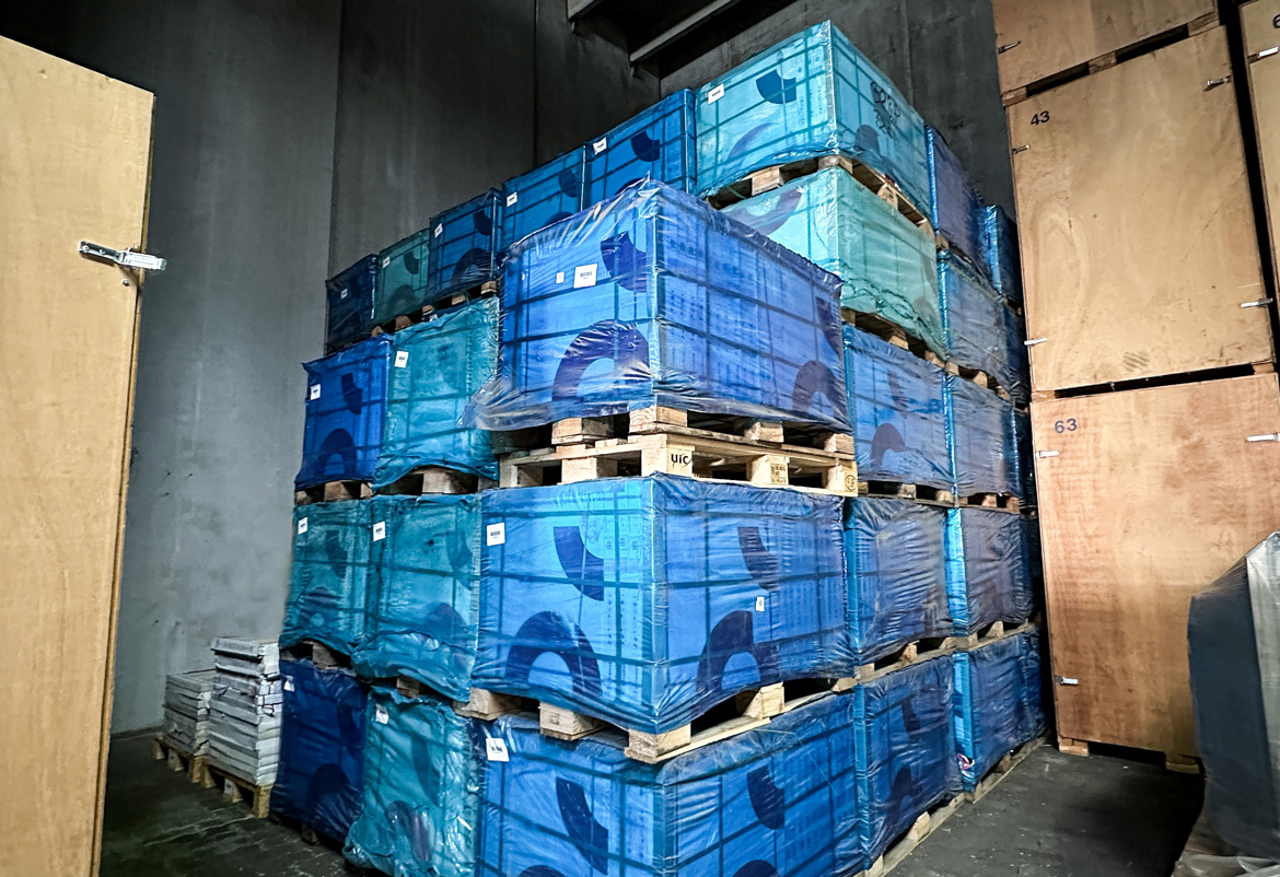 Oplag af store partier gods